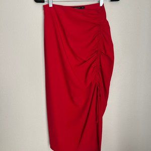 Zara Red Midi Skirt
